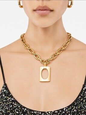 Hanifa Halo Chunky Goldtone Chain Choker  Necklace